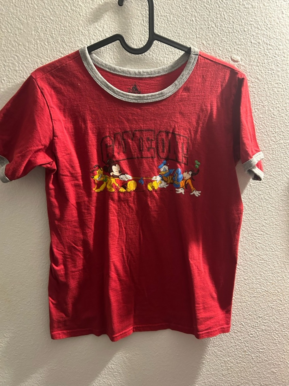 Disney Red Mickey & Friends Short Sleeve Tee with Gray Trim